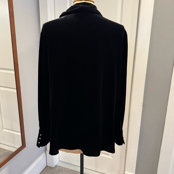 Lauren Ralph Lauren black velvet button up blouse shirt, top jacket size 16W - Picture 7 of 9